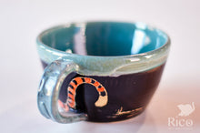 Load image into Gallery viewer, Kitty Mug, Black & Teal
