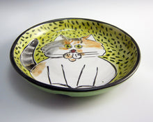 Load image into Gallery viewer, Calico Grey Orange White Cat Feeding Dish