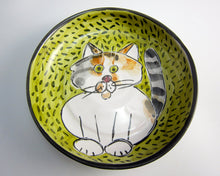 Load image into Gallery viewer, Calico Grey Orange White Cat Feeding Dish