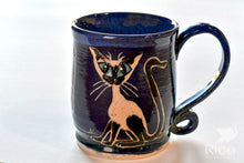 Load image into Gallery viewer, Kitty Mug, Royal Blue &amp; Black
