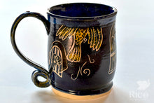 Load image into Gallery viewer, Kitty Mug, Royal Blue &amp; Black
