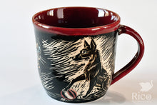 Load image into Gallery viewer, Kitty Mug, Black &amp; Red
