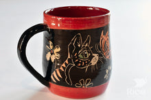 Load image into Gallery viewer, Kitty Mug, Black &amp; Red
