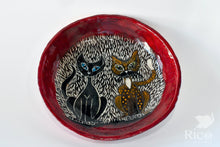 Load image into Gallery viewer, Kitty Dish, Craazy Catz Red &amp; Black
