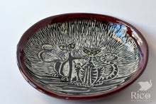 Load image into Gallery viewer, Kitty Dish, Craazy Catz Dark Red
