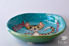 Load image into Gallery viewer, Kitty Dish, Craazy Catz Turquoise
