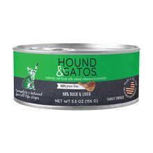 Load image into Gallery viewer, Hound &amp; Gatos 98% Duck &amp; Liver Grain Free Canned Cat Food, 5.5 oz - Case of 24
