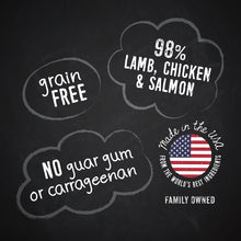 Load image into Gallery viewer, Hound &amp; Gatos 98% Lamb, Chicken &amp; Salmon Grain Free Canned Cat Food, 5.5 oz - Case of 24
