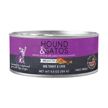 Load image into Gallery viewer, Hound &amp; Gatos 98% Turkey &amp; Liver Grain Free Canned Cat Food, 5.5 oz - Case of 24
