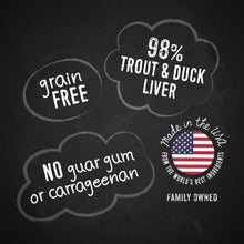 Load image into Gallery viewer, Hound &amp; Gatos 98% Trout &amp; Duck Liver Grain Free Canned Cat Food, 5.5 oz - Case of 24
