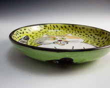 Load image into Gallery viewer, Calico Grey Orange White Cat Feeding Dish
